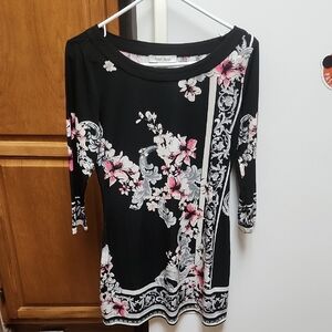 Floral Black and Pink Women's Top